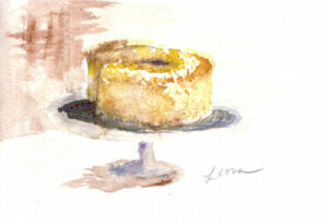Sponge Cake 2008, watercolor by Leora Wenger