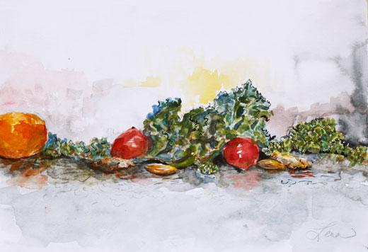 radish watercolor painting