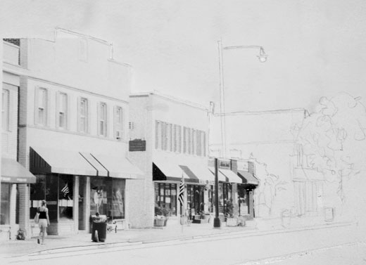 raritan avenue in black and white