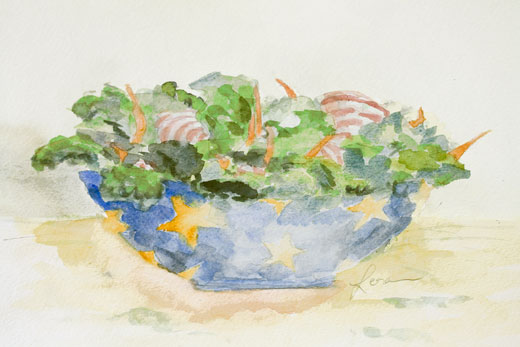 salad bowl watercolor