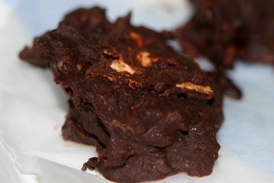 chocolate covered matza with nuts