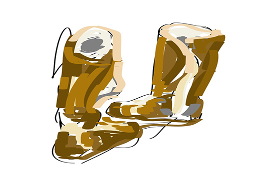 boots drawn with iDraw on an iPad mini