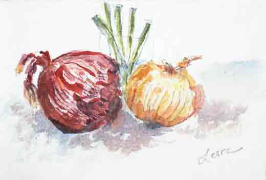onions watercolor