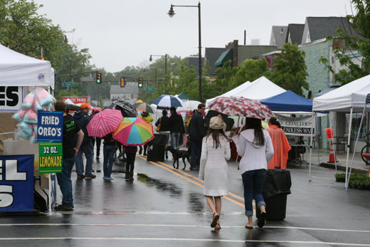 Highland Park Street Fair 2013 - umbrellas in the rain