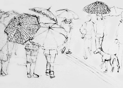 umbrella drawing Raritan Avenue