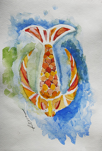 Fanciful Fish watercolor