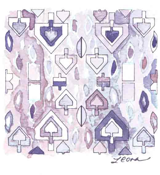 watercolor painting painterly pattern Chanukah