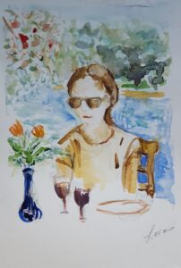 girl sunglasses watercolor