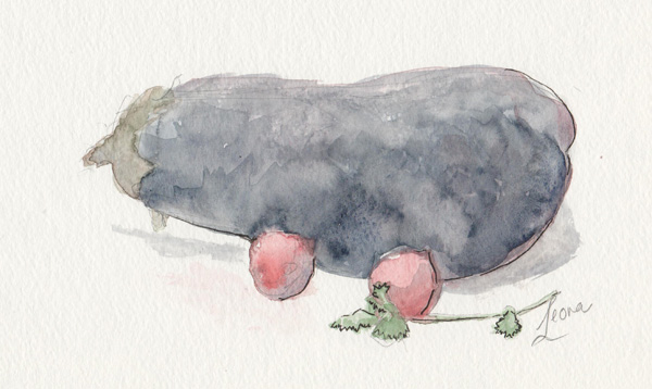 eggplant watercolor