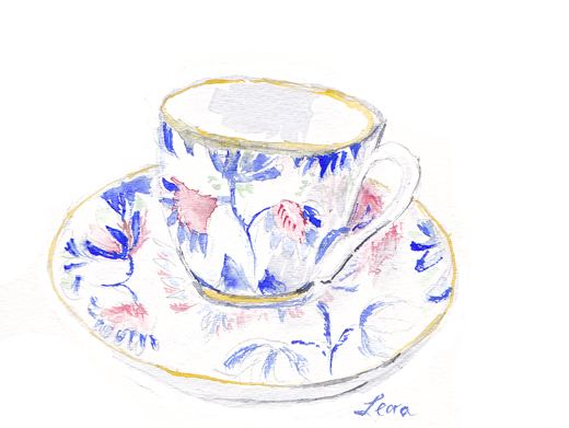 teacup watercolor