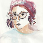 Leora with glasses watercolor