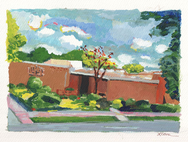 Congregation Etz Ahaim, gouache on paper