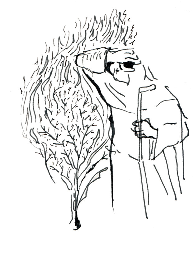 Moses at the burning bush, ink