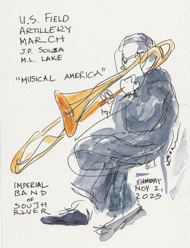 U.S. Field Artillery March, ink and watercolor