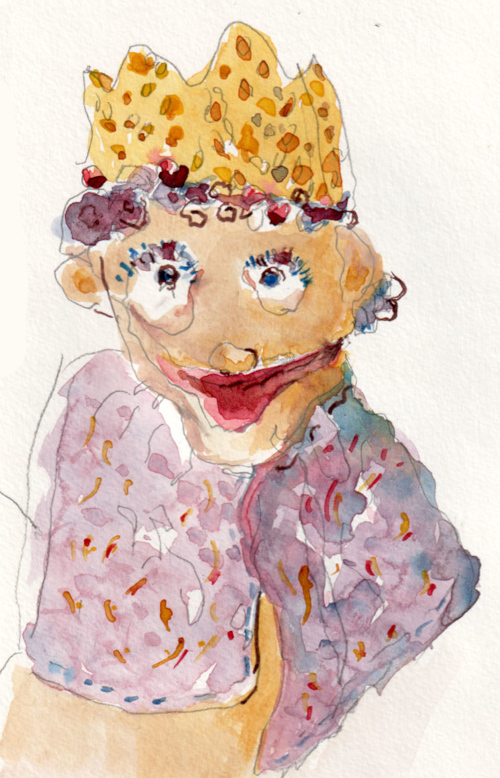 illustration of Esther the puppet