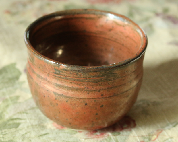 crocus red glazed cup