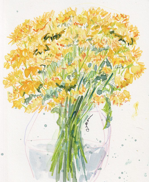 Yellow bouquet of flowers